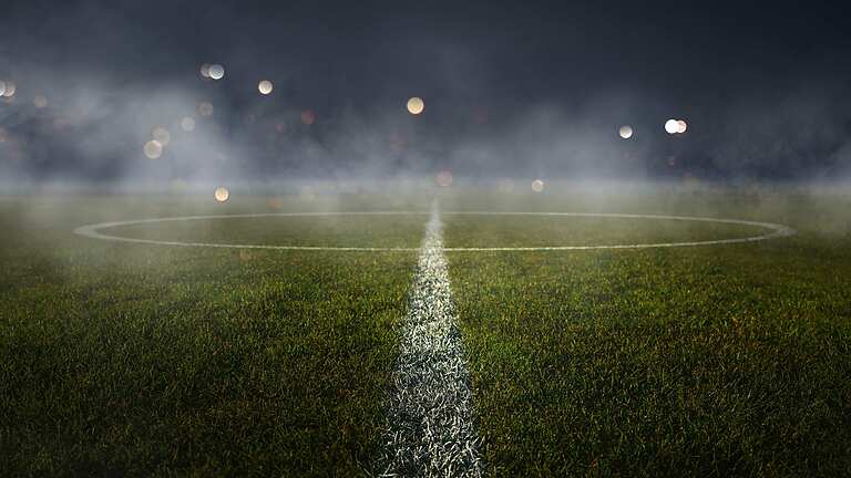 a football field at the half way line
