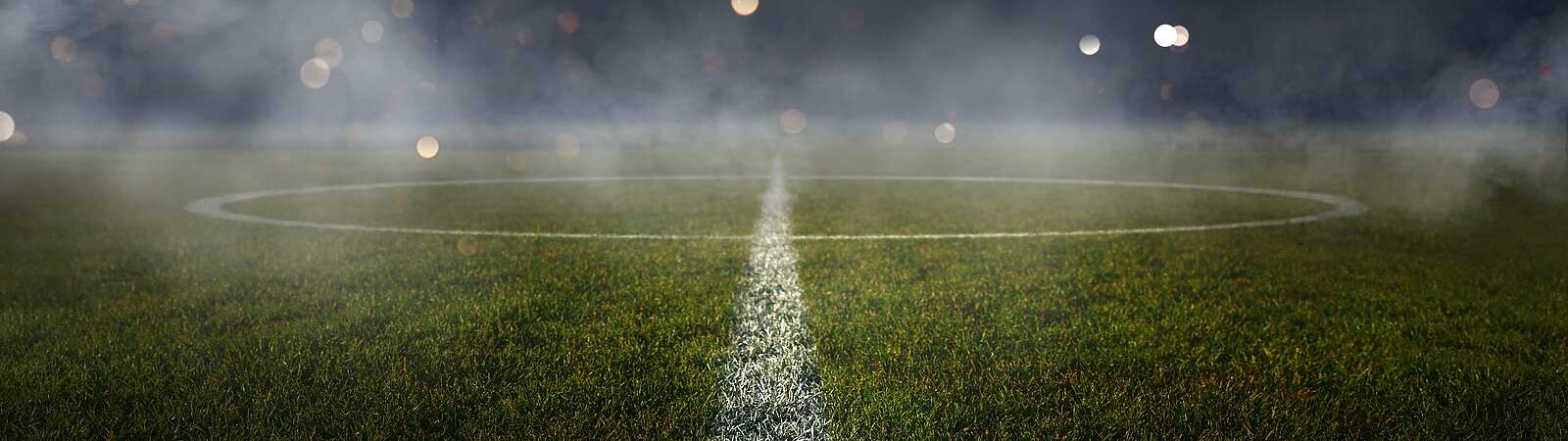 a football field at the half way line