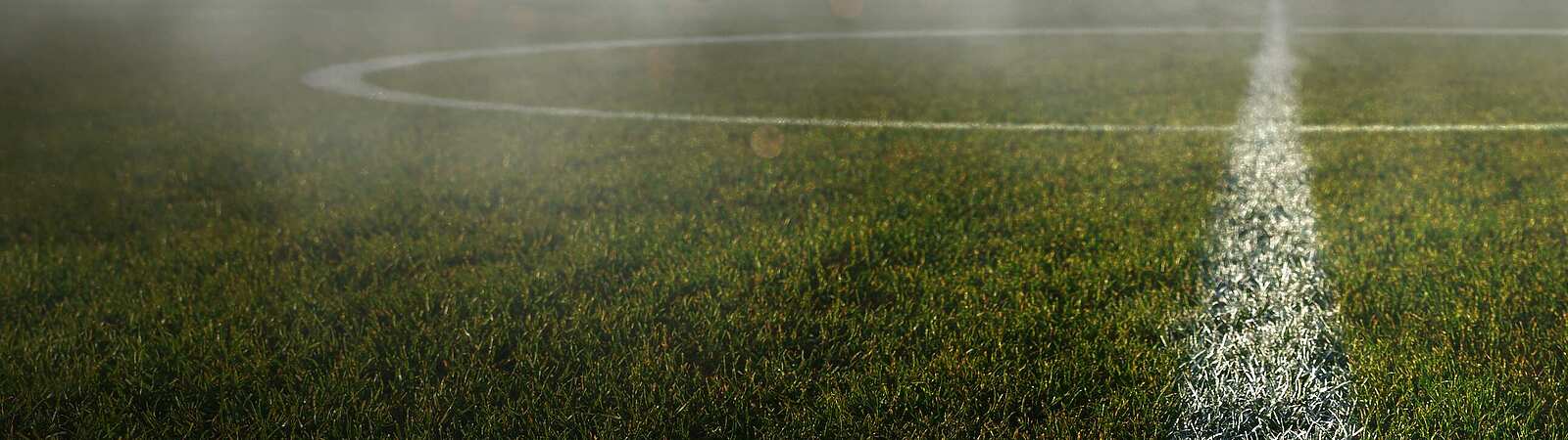 a football field at the half way line