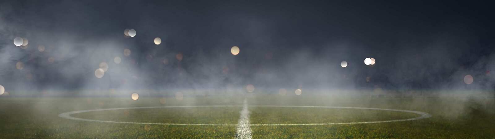 a football field at the half way line