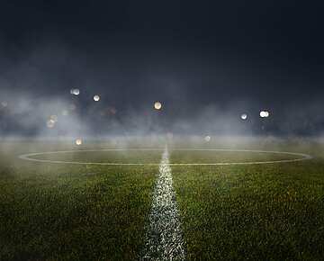 a football field at the half way line
