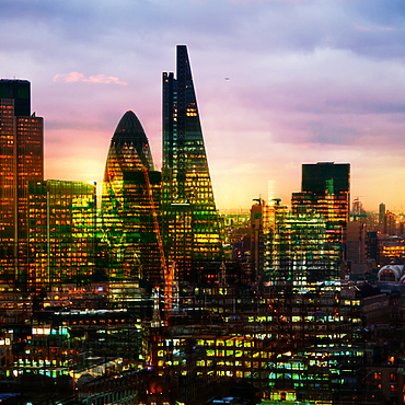 View of London in sunset