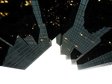 Dark abstract glass building