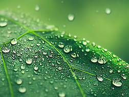 water droplets on a leaf