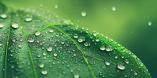 water droplets on a leaf
