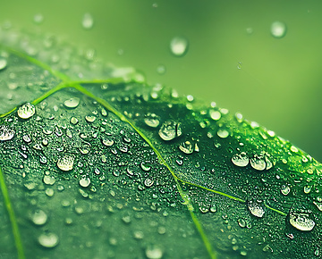 water droplets on a leaf