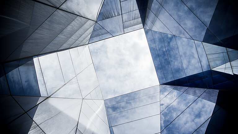 Abstract glass building