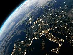 earth from space with lights