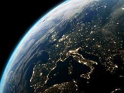 earth from space with lights