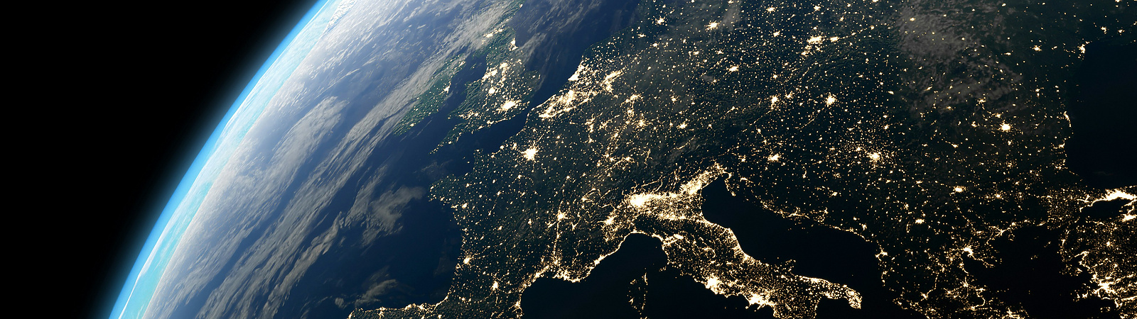 earth from space with lights