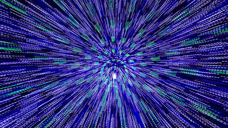 abstract blue and green lights