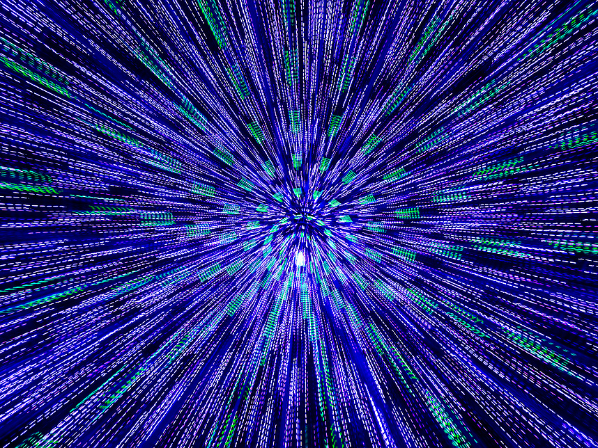 abstract blue and green lights