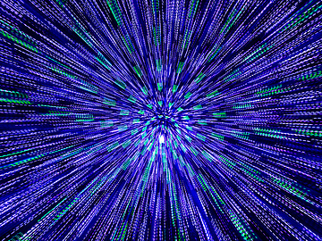 abstract blue and green lights