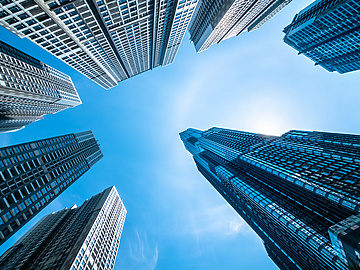 Skyscraper buildings sky view